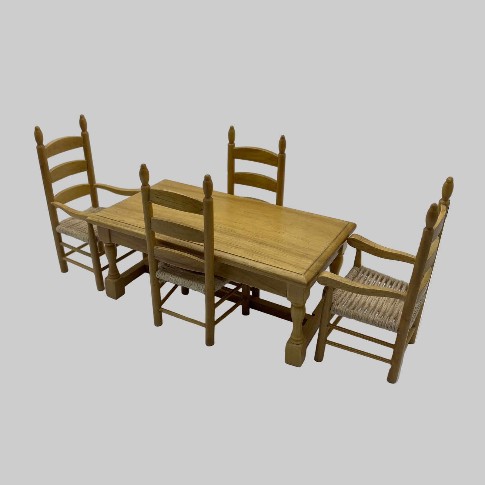 Rustic pine dining table and chairs