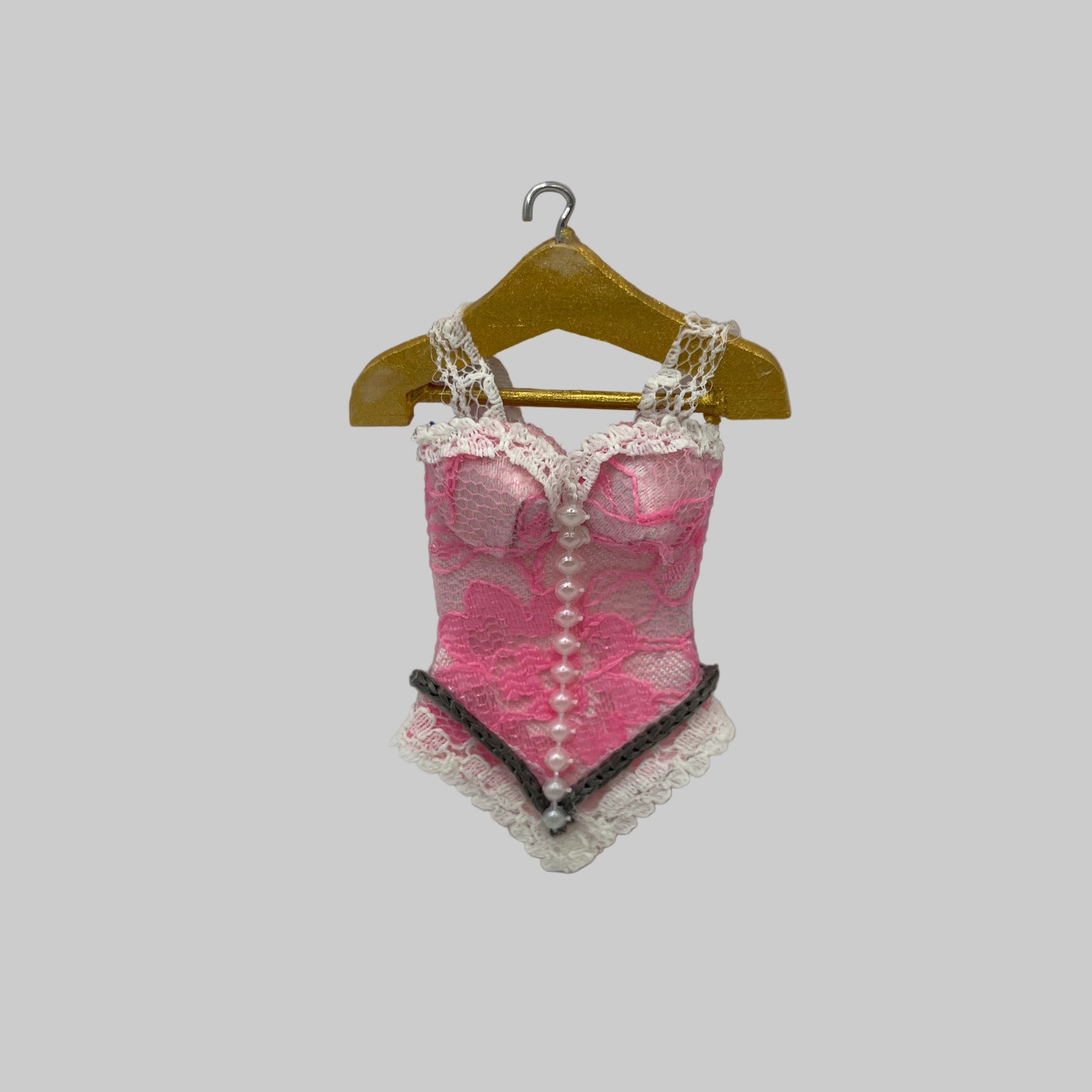 dolls house pink lace corset