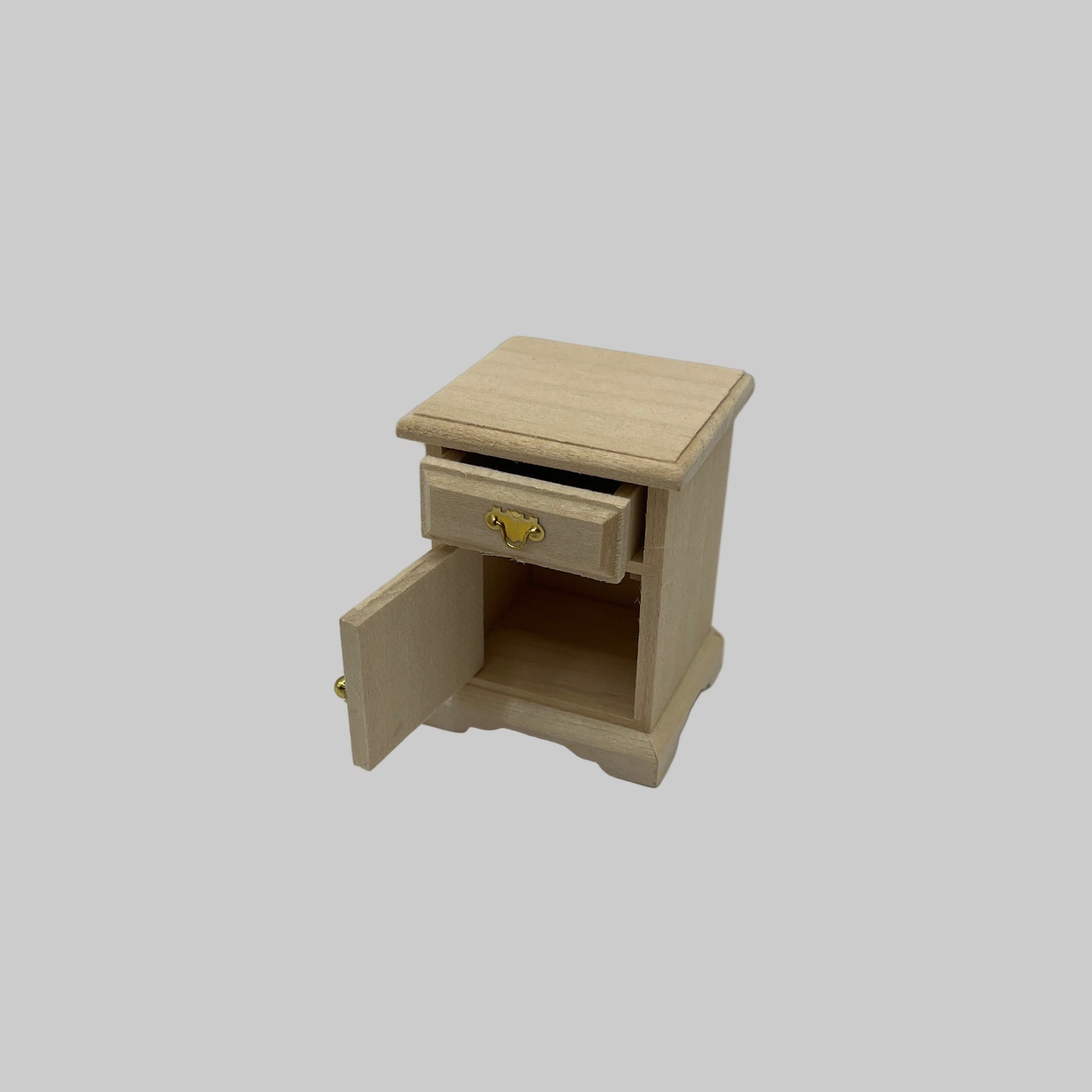 Bare wood nightstand