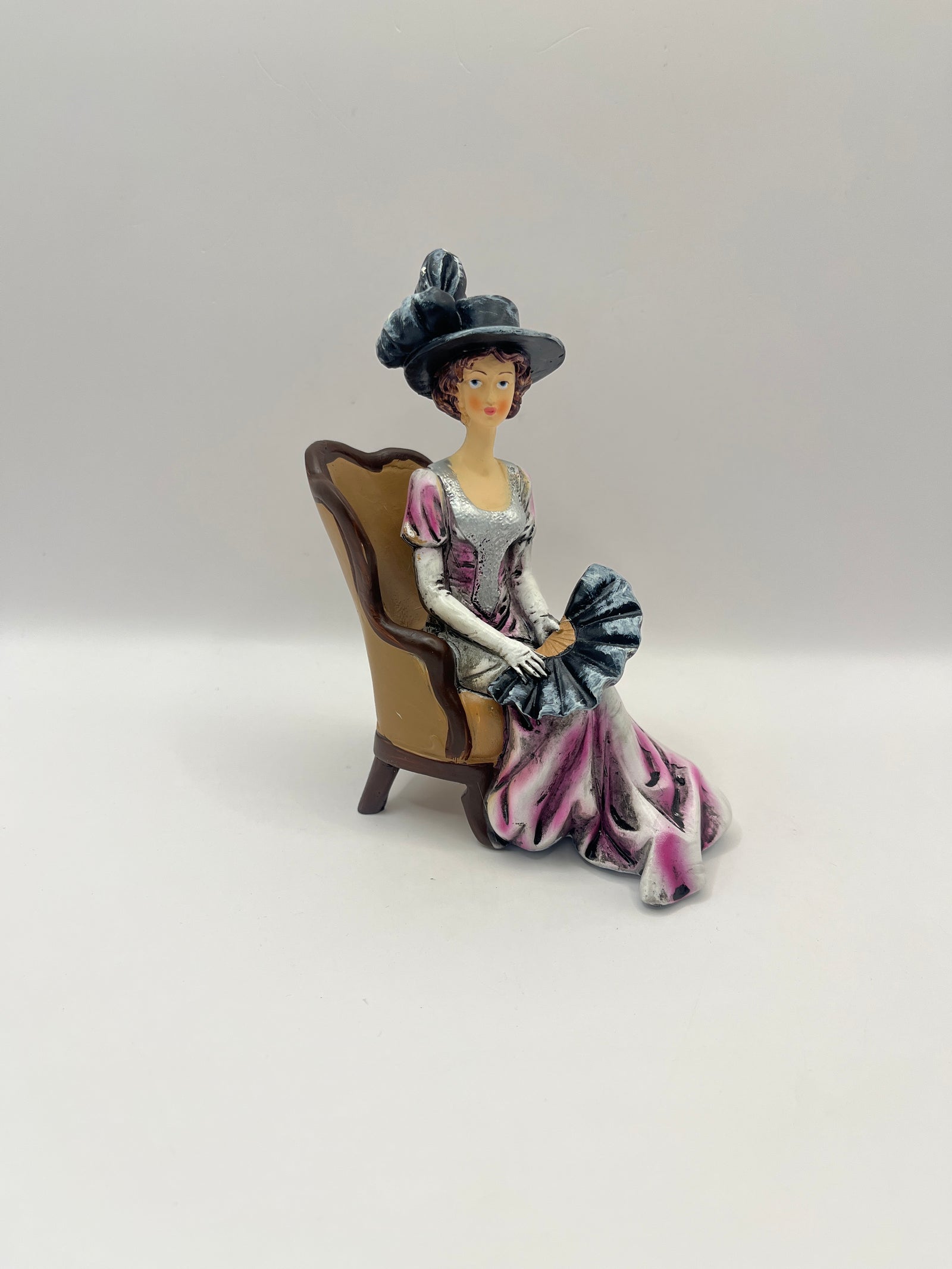DP356 - Resin lady with fan in chair