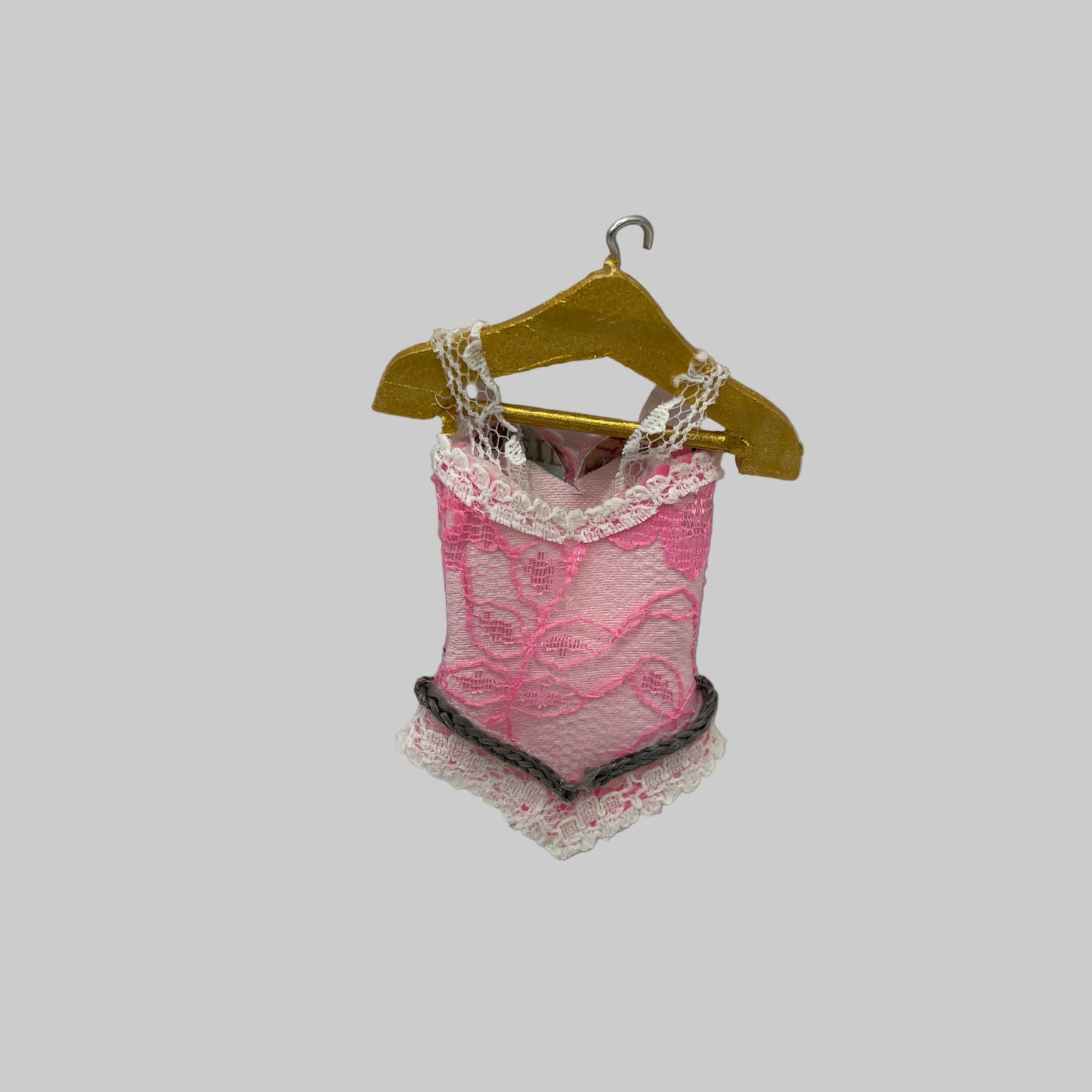 dolls house pink lace corset