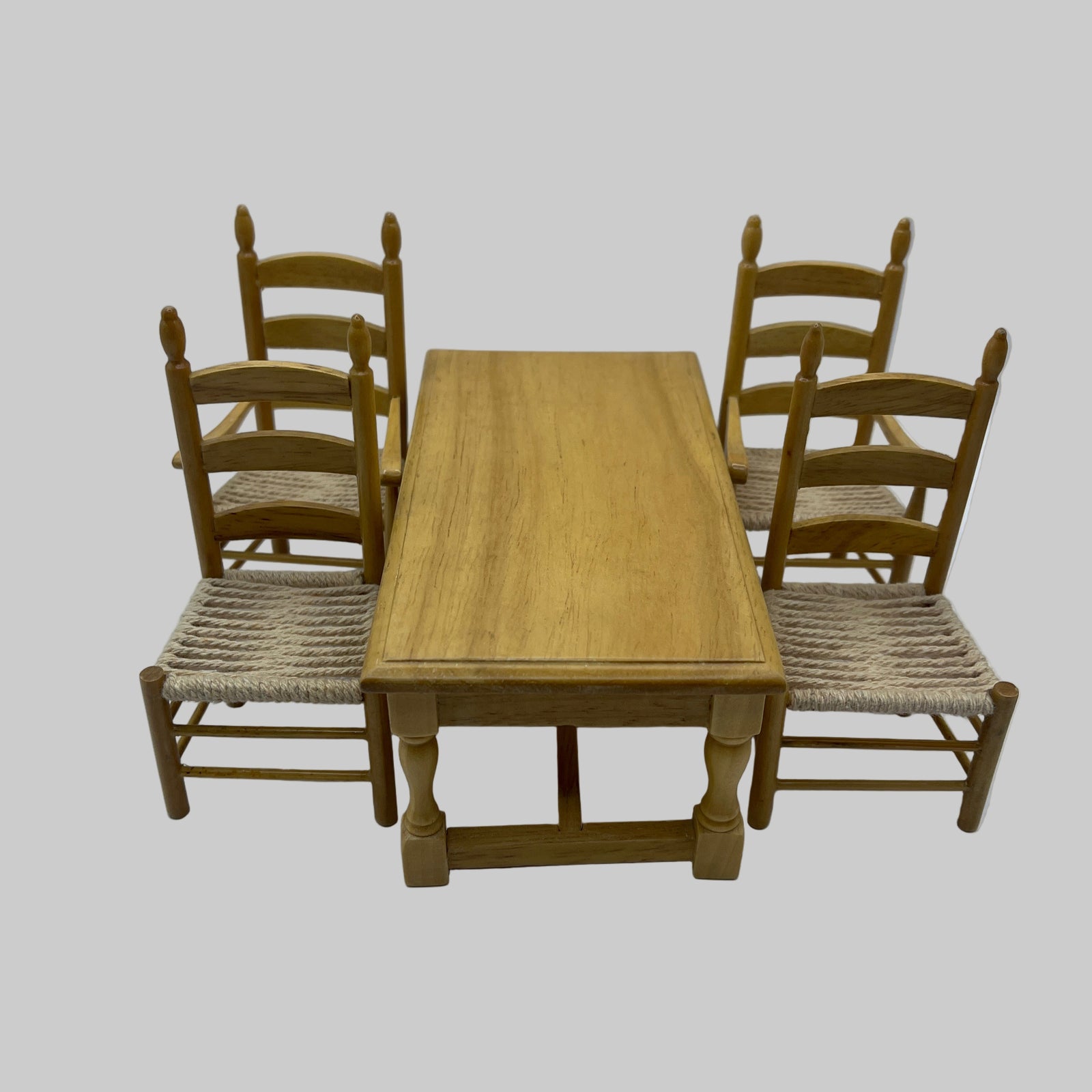 Rustic pine dining table and chairs