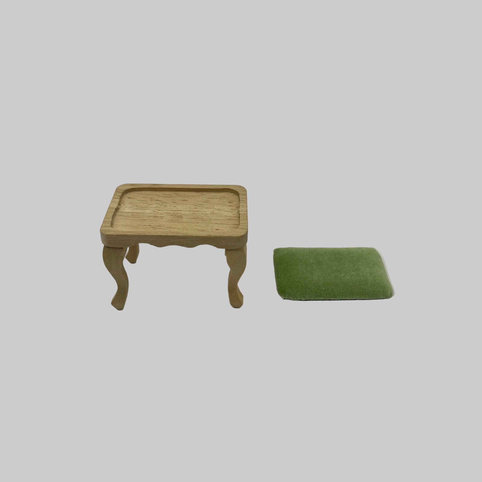 Bare wood upholstered stool