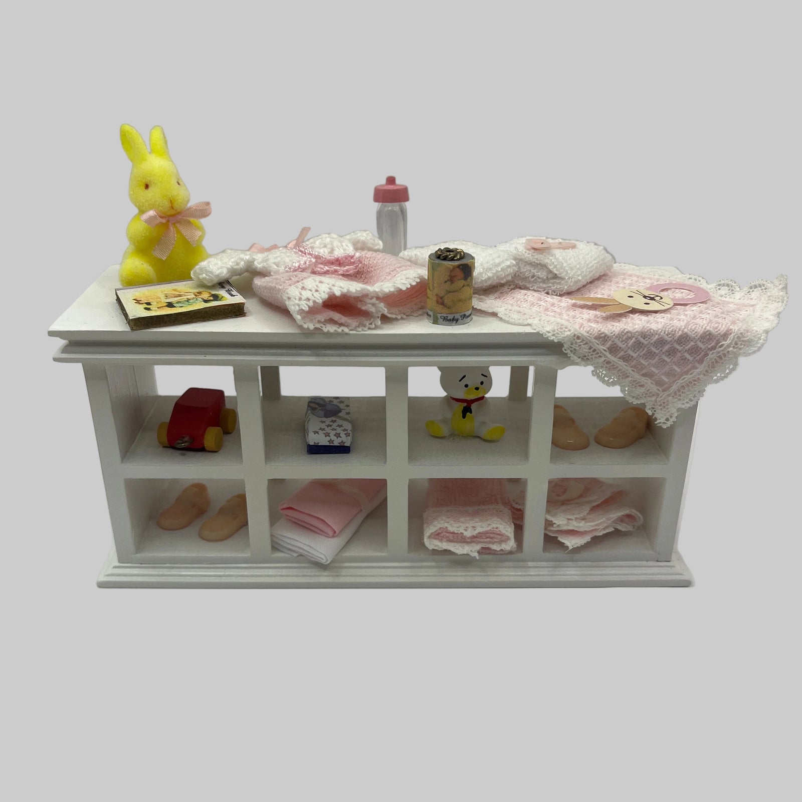 Dolls house filled nursery counter