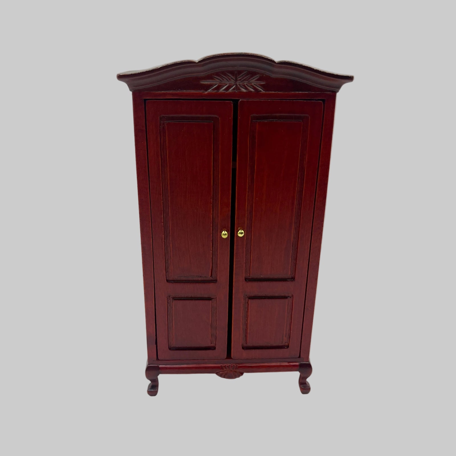 Dolls house mahogany double wardrobe