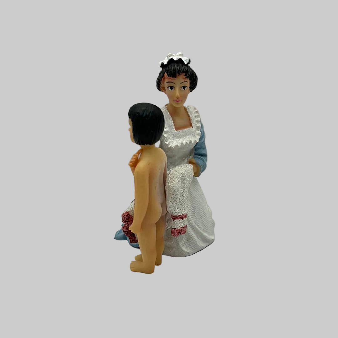 Dolls house Resin maid drying child
