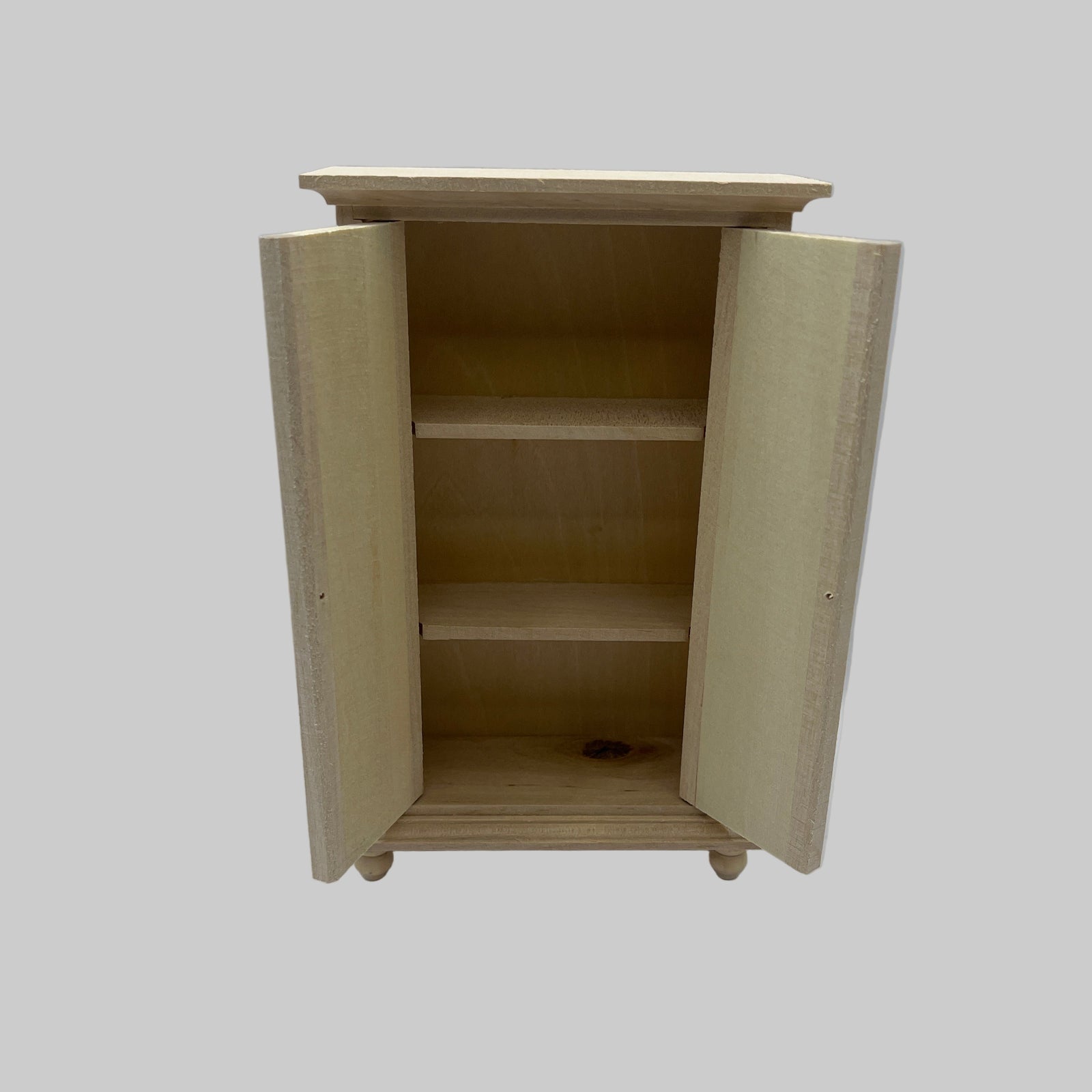 Bare wood double wardrobe or linen cupboard