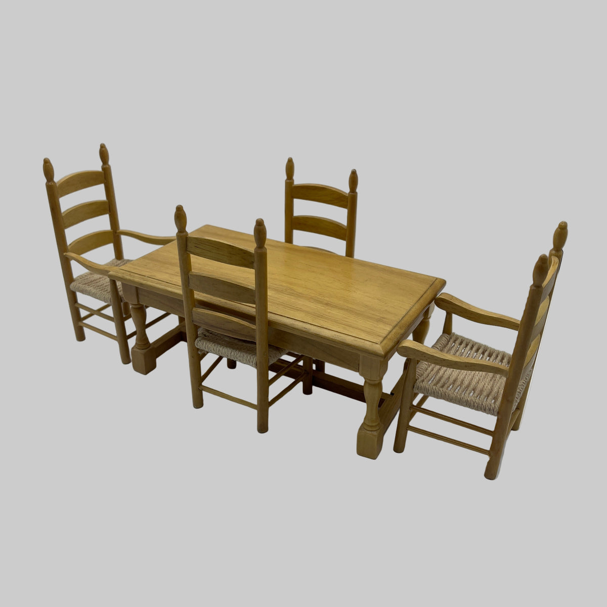 Rustic pine dining table and chairs