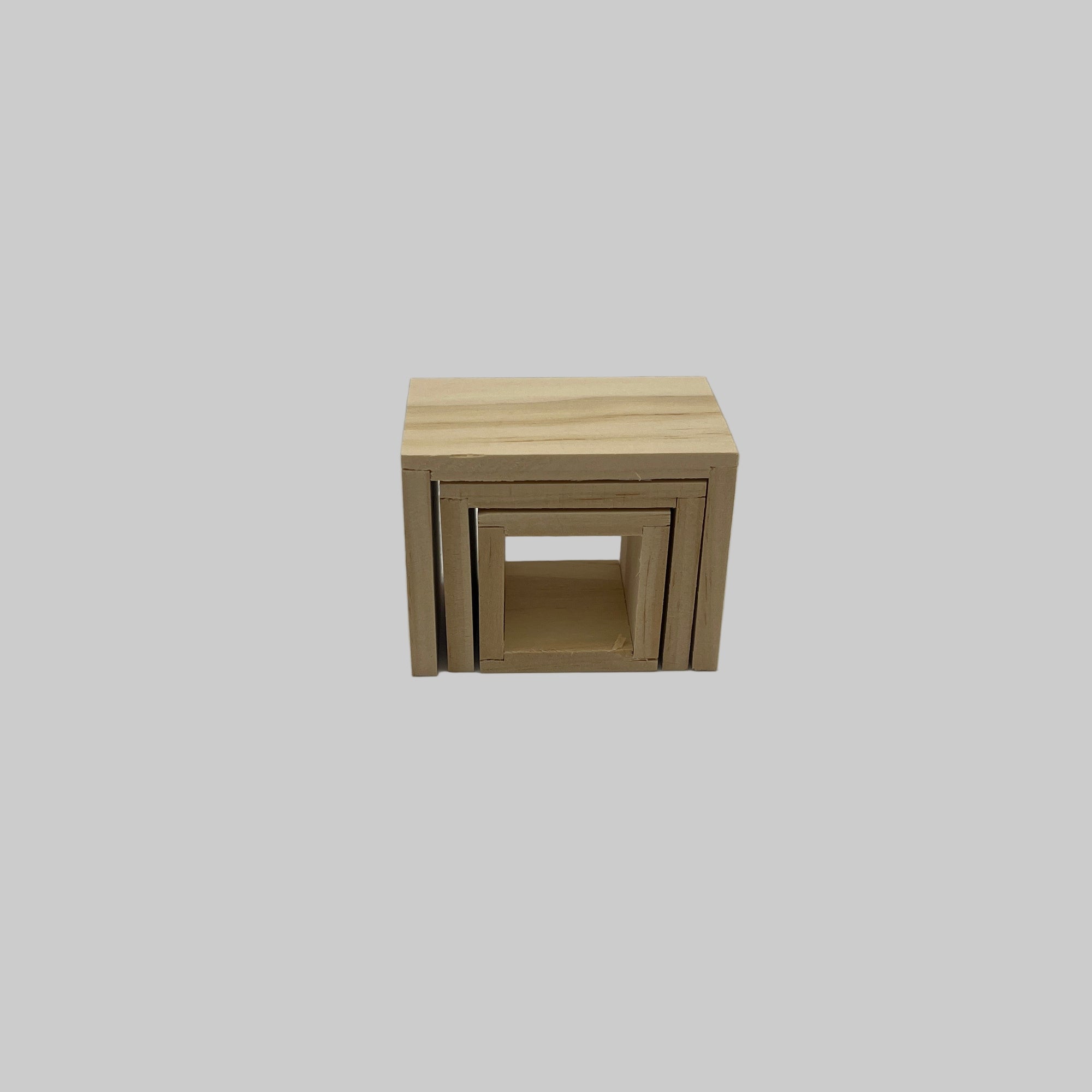 BEF182 - Bare wood modern nest of tables