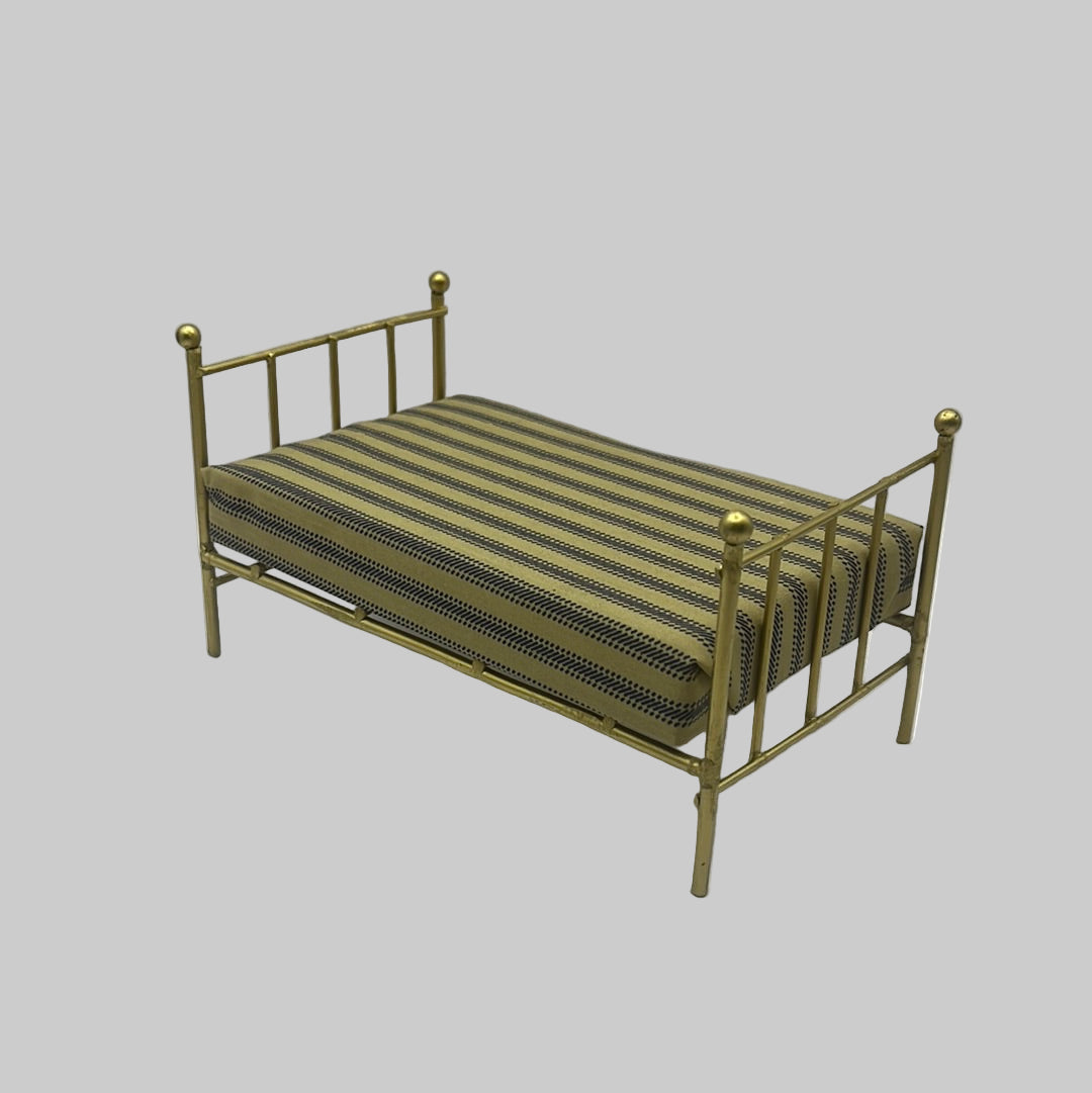 Brass single bed with mattress