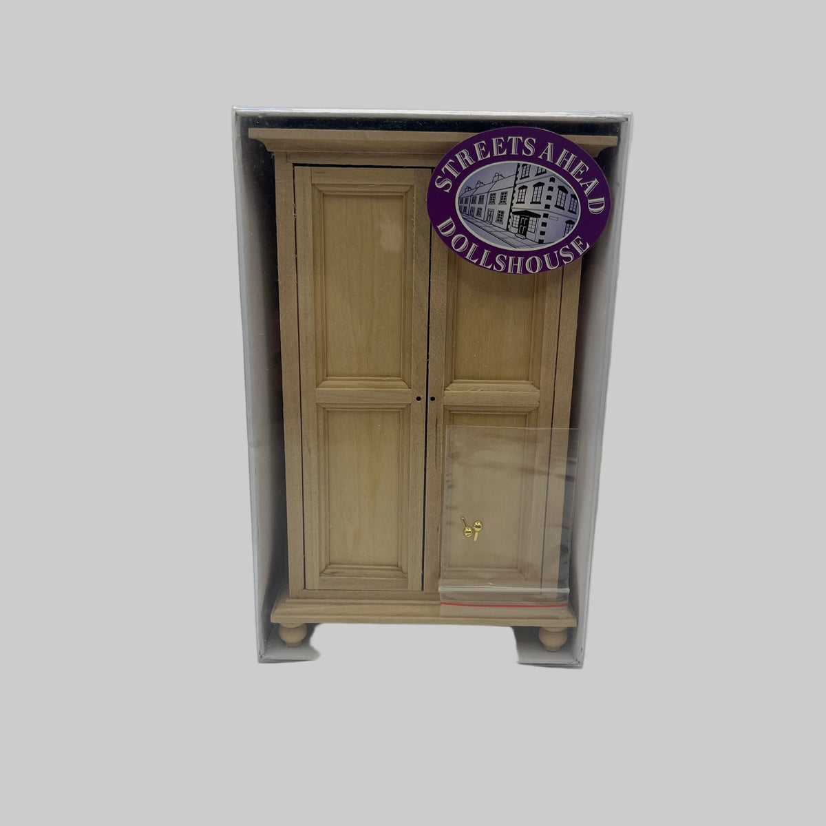 BEF149 - Bare wood double wardrobe or linen cupboard