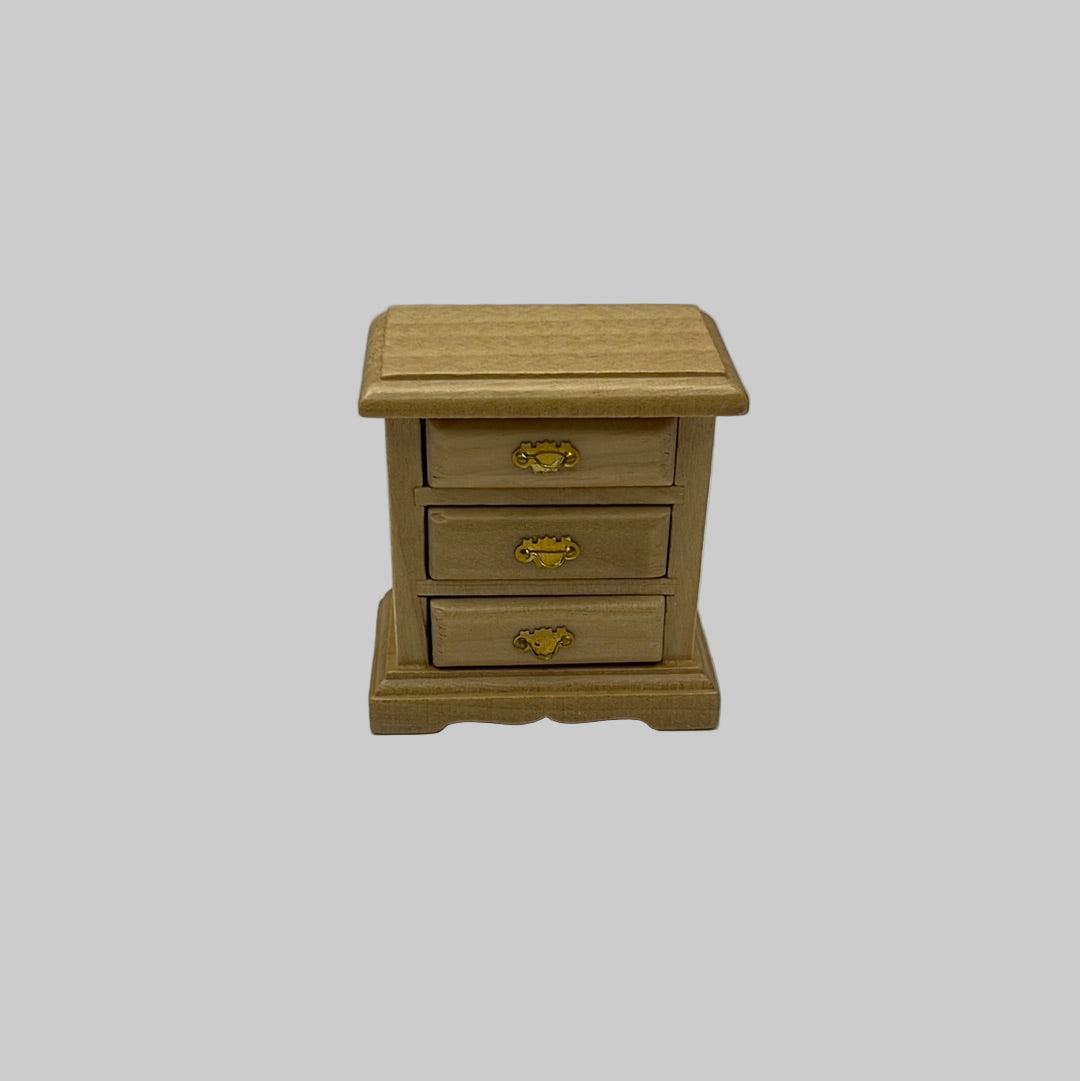 Dolls house pine bedside cabinet