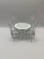 OUT010 - White metal garden table and 4 chairs
