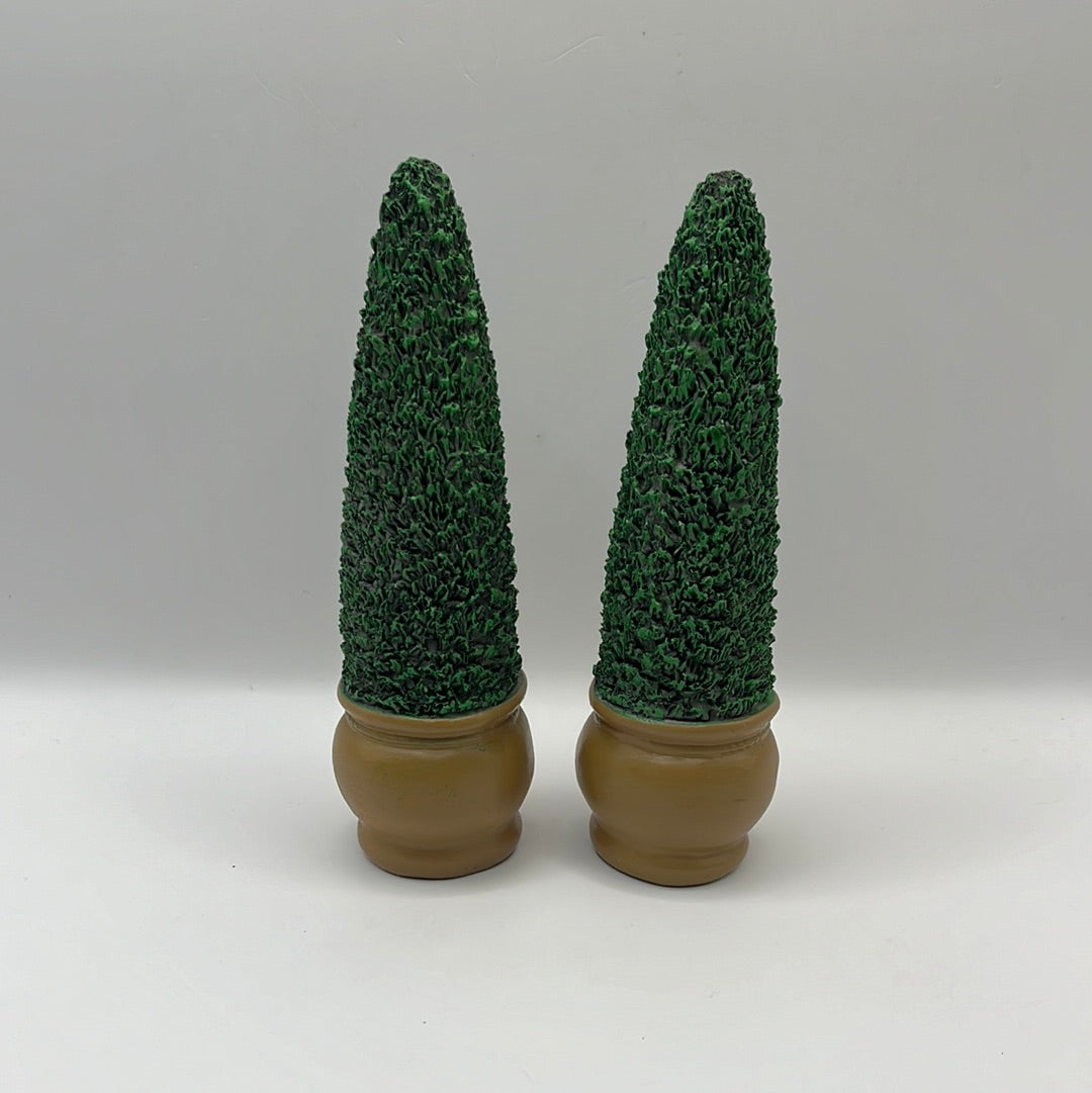 OUT027 - Pair of large potted topiary trees