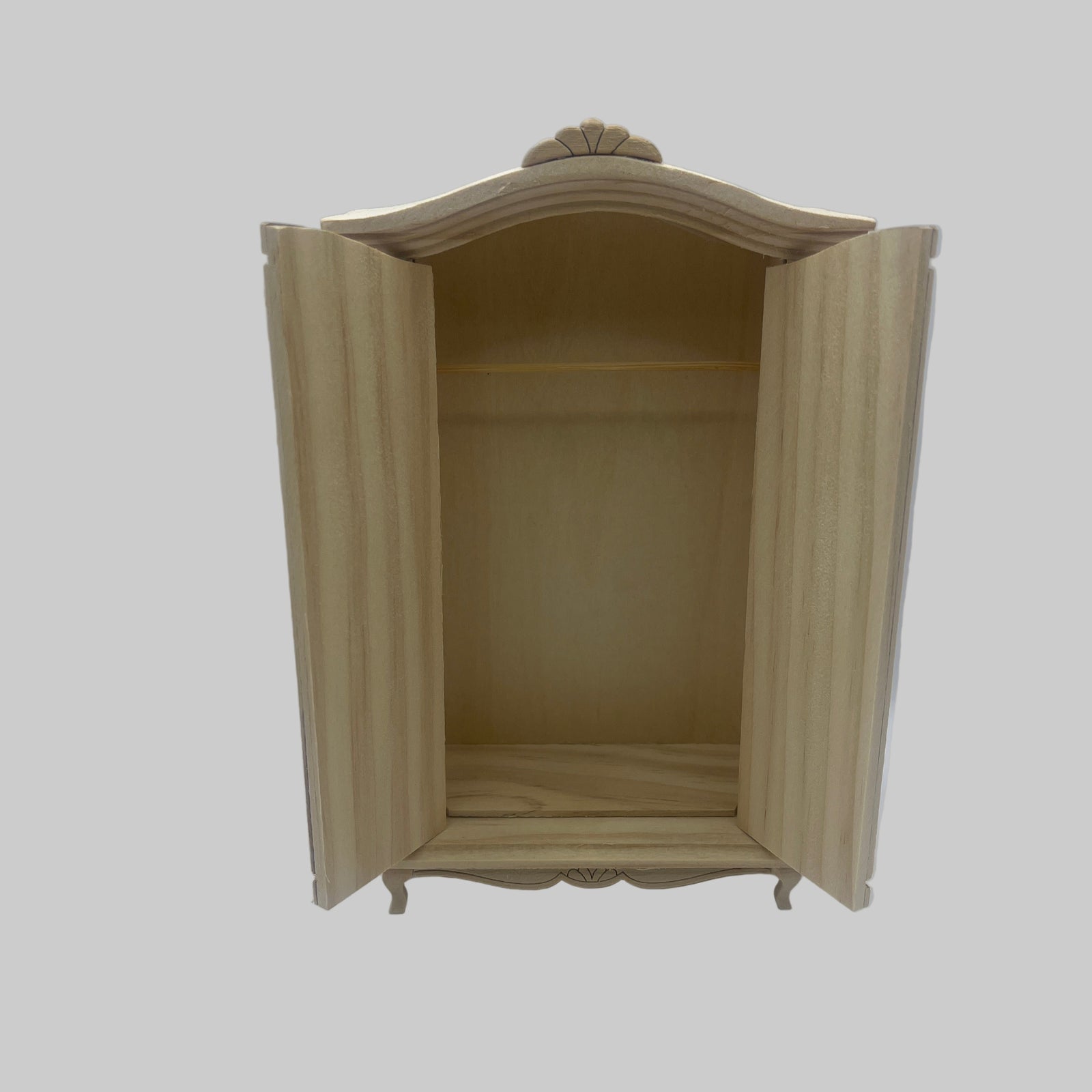 BEF220 - Bare wood French style double wardrobe