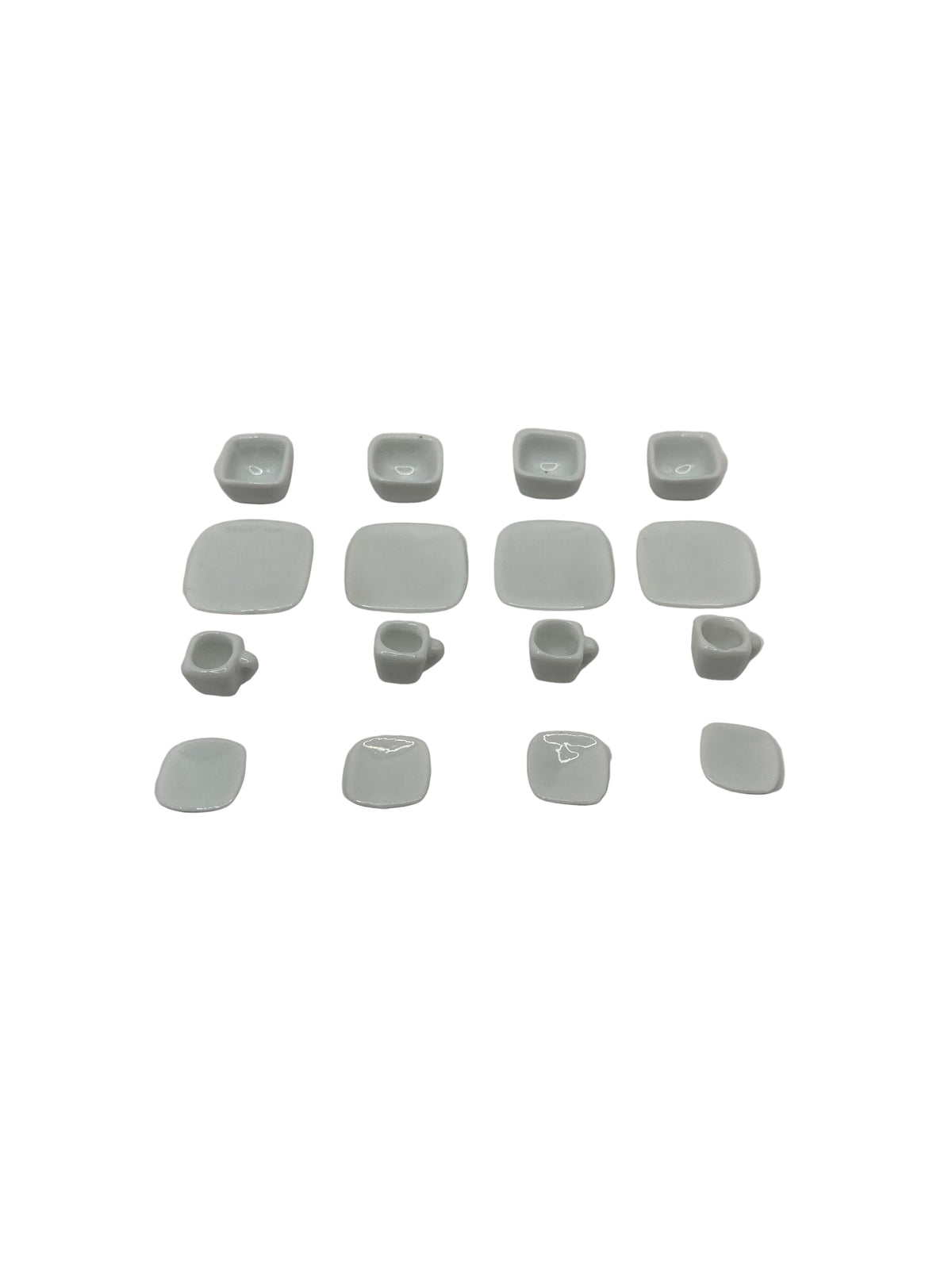 White square crockery set