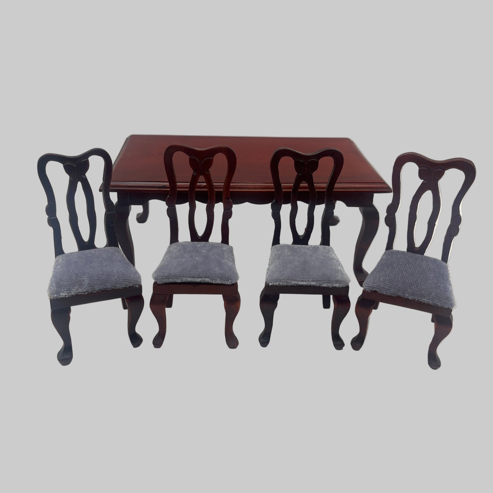 dolls house mahogany dining table and chairs