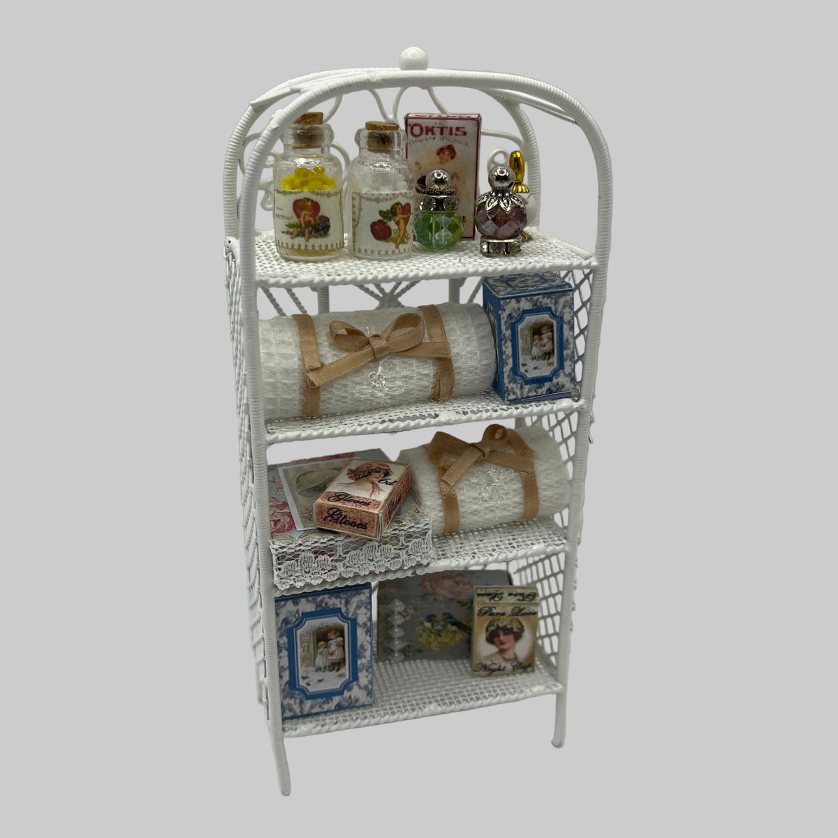 dolls house bathroom shelving unit