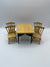 DIN003 - Pine and green table and 4 chairs