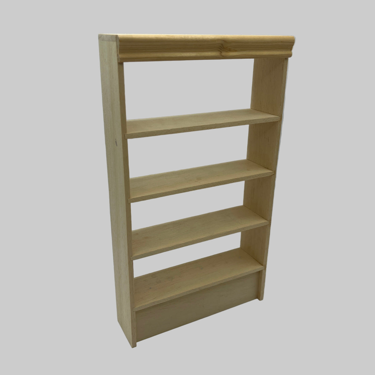 Bare wood tall shop or pantry shelves