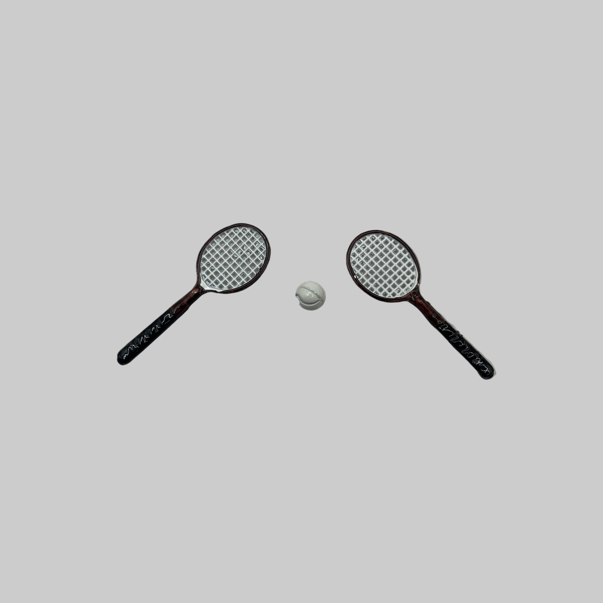 dolls house tennnis racquets and ball