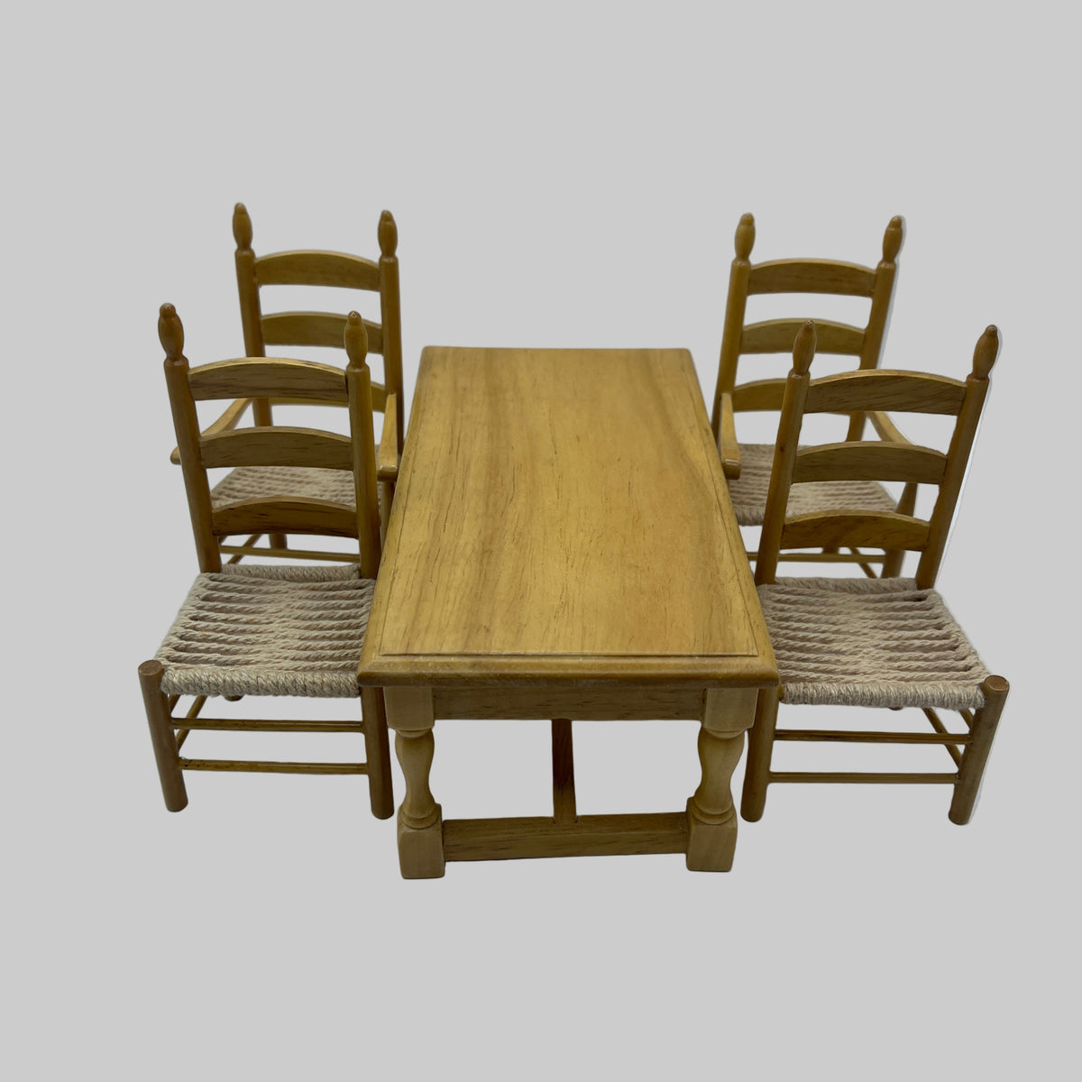Rustic pine dining table and chairs