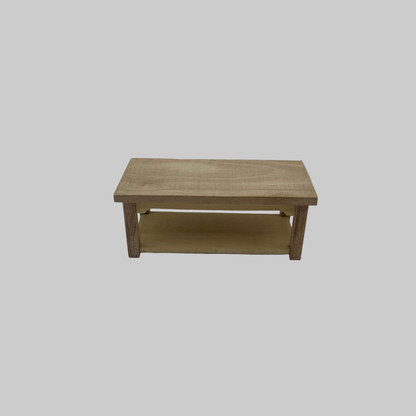 BEF197 - Bare wood coffee table with shelf