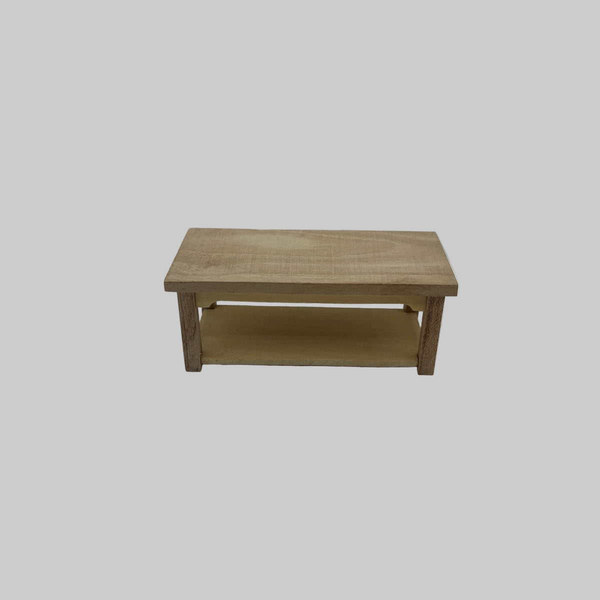 BEF197 - Bare wood coffee table with shelf
