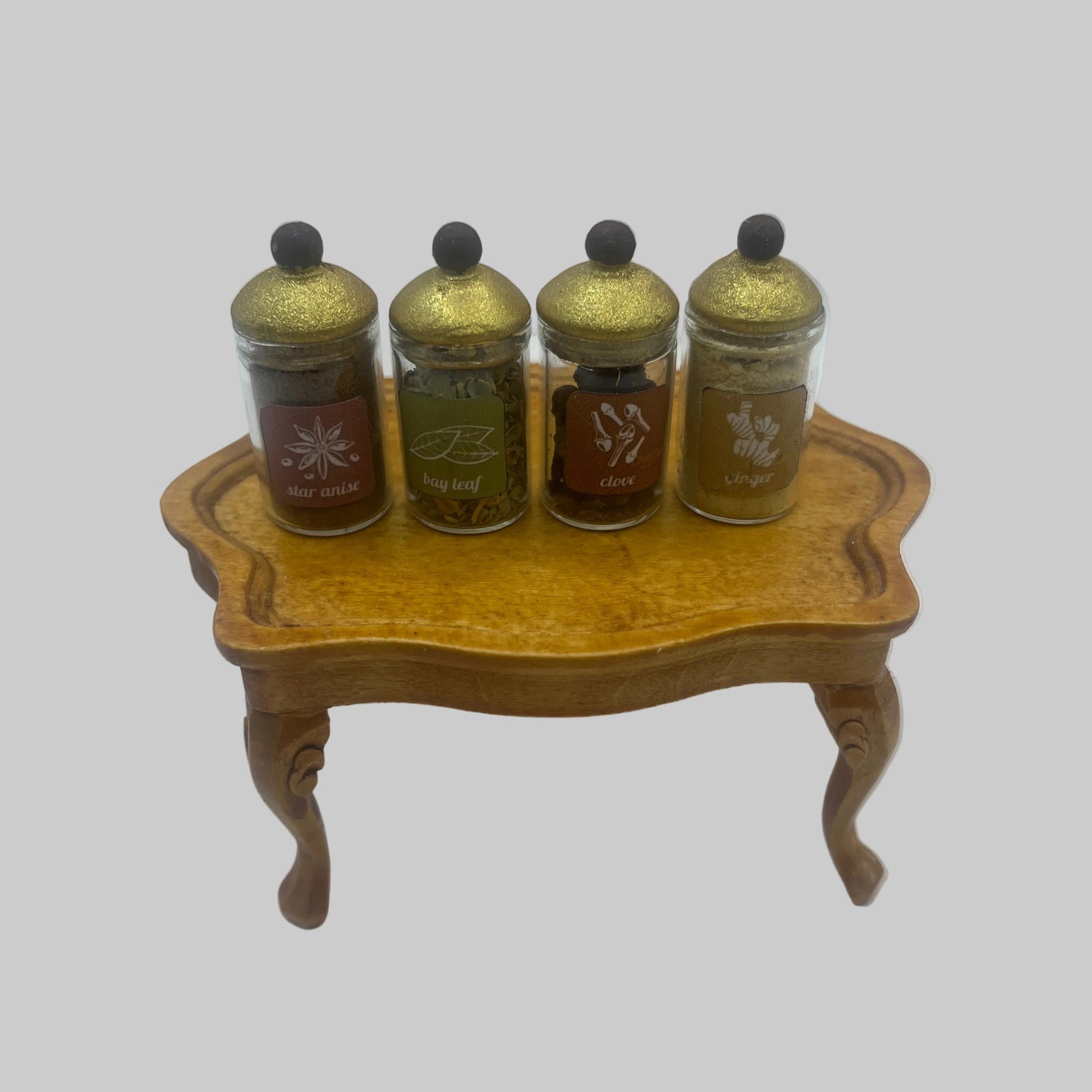 Dolls house 4 spice jars