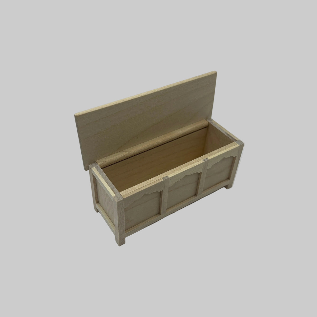 Dolls house bare wood blanket chest
