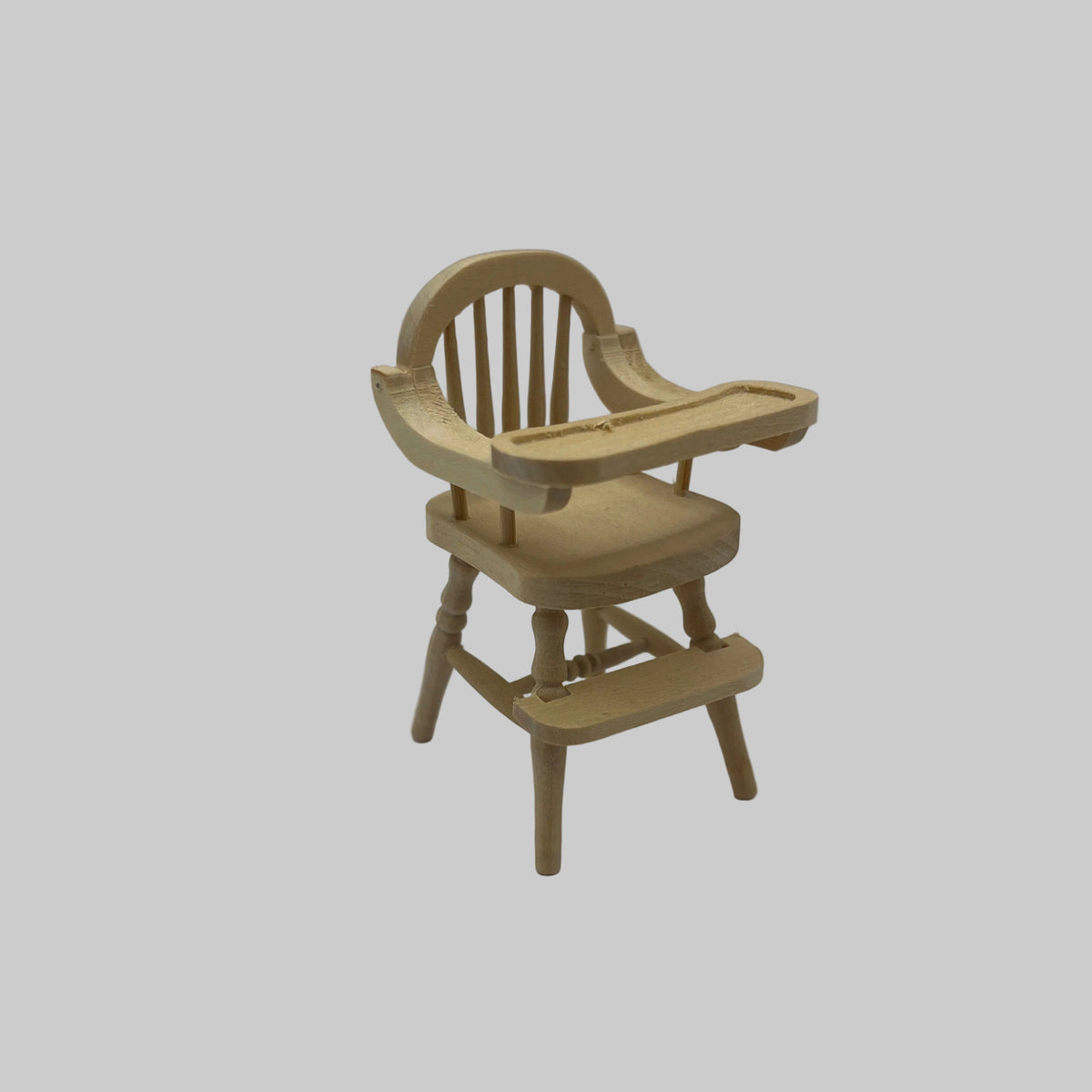 Dolls house bare wood high chair