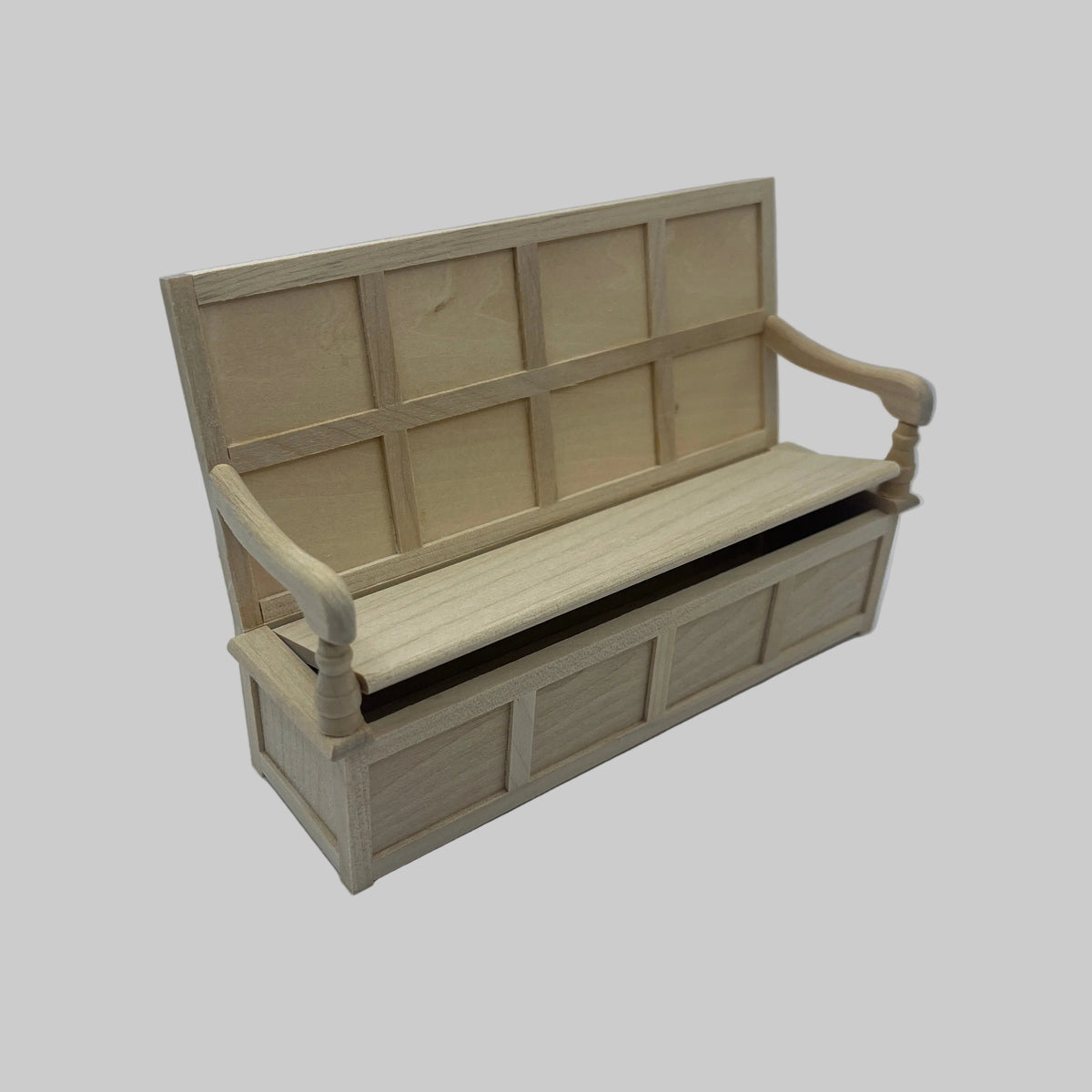 Dolls house bare wood settle