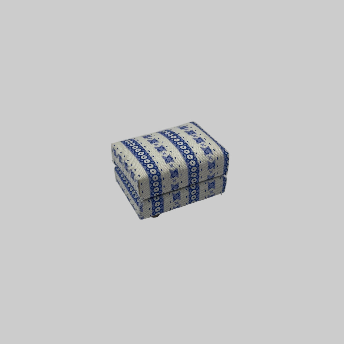 Dolls house blue and white footstool