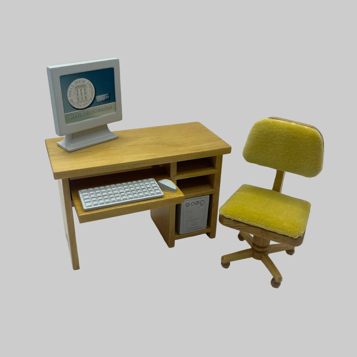 Dolls house computer desk and chair