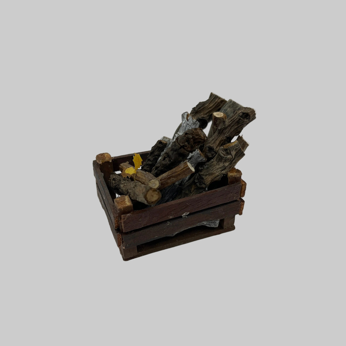 Dolls house crate of logs