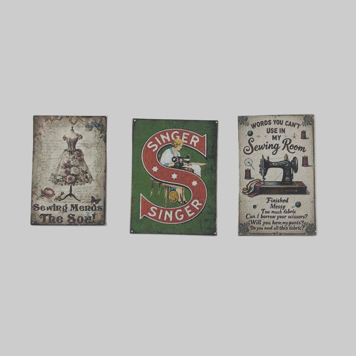 Dolls house haberdashery signs