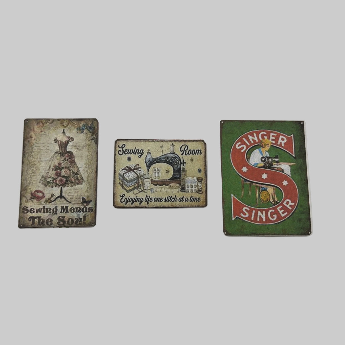 Dolls house haberdashery signs set