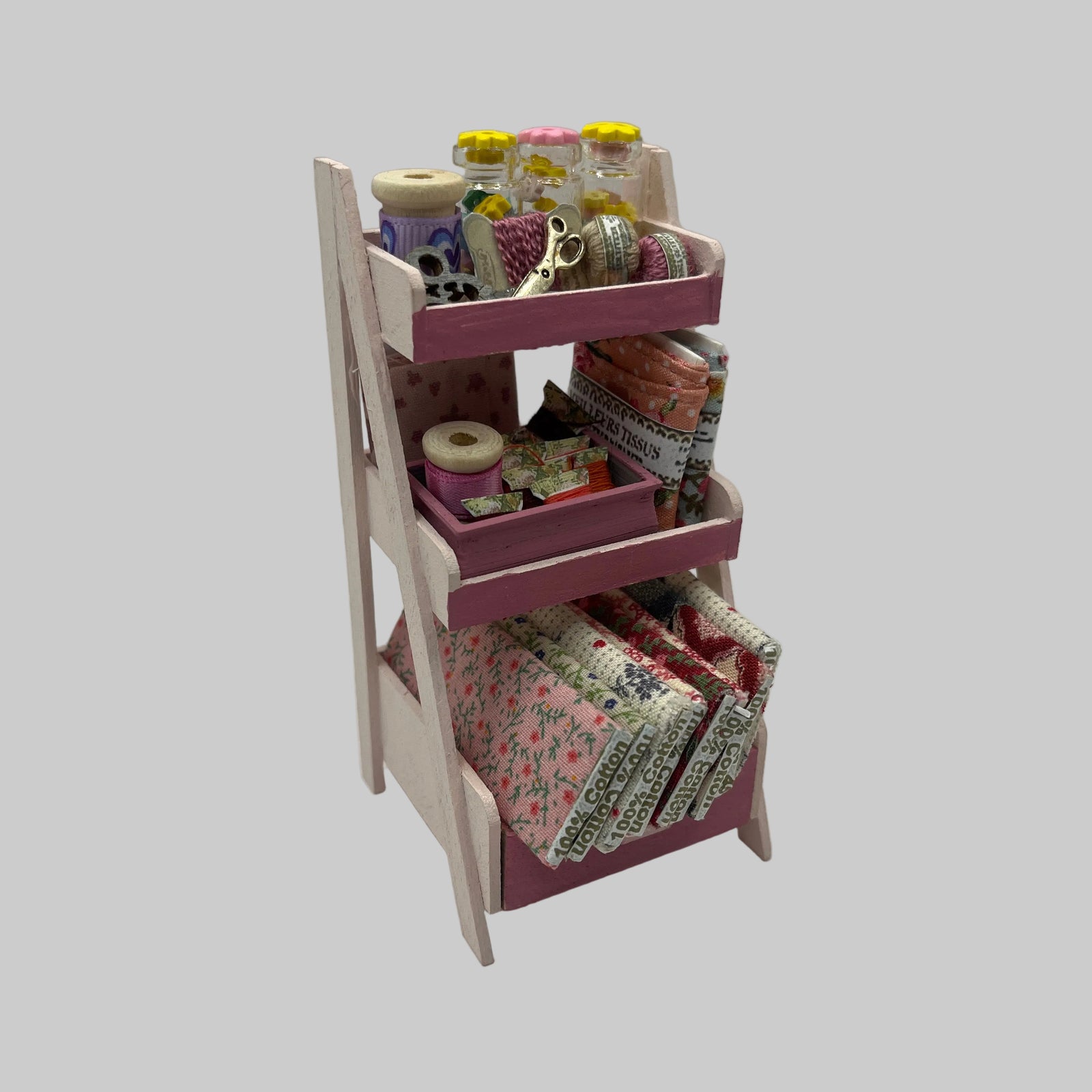 Dolls house haberdashery unit