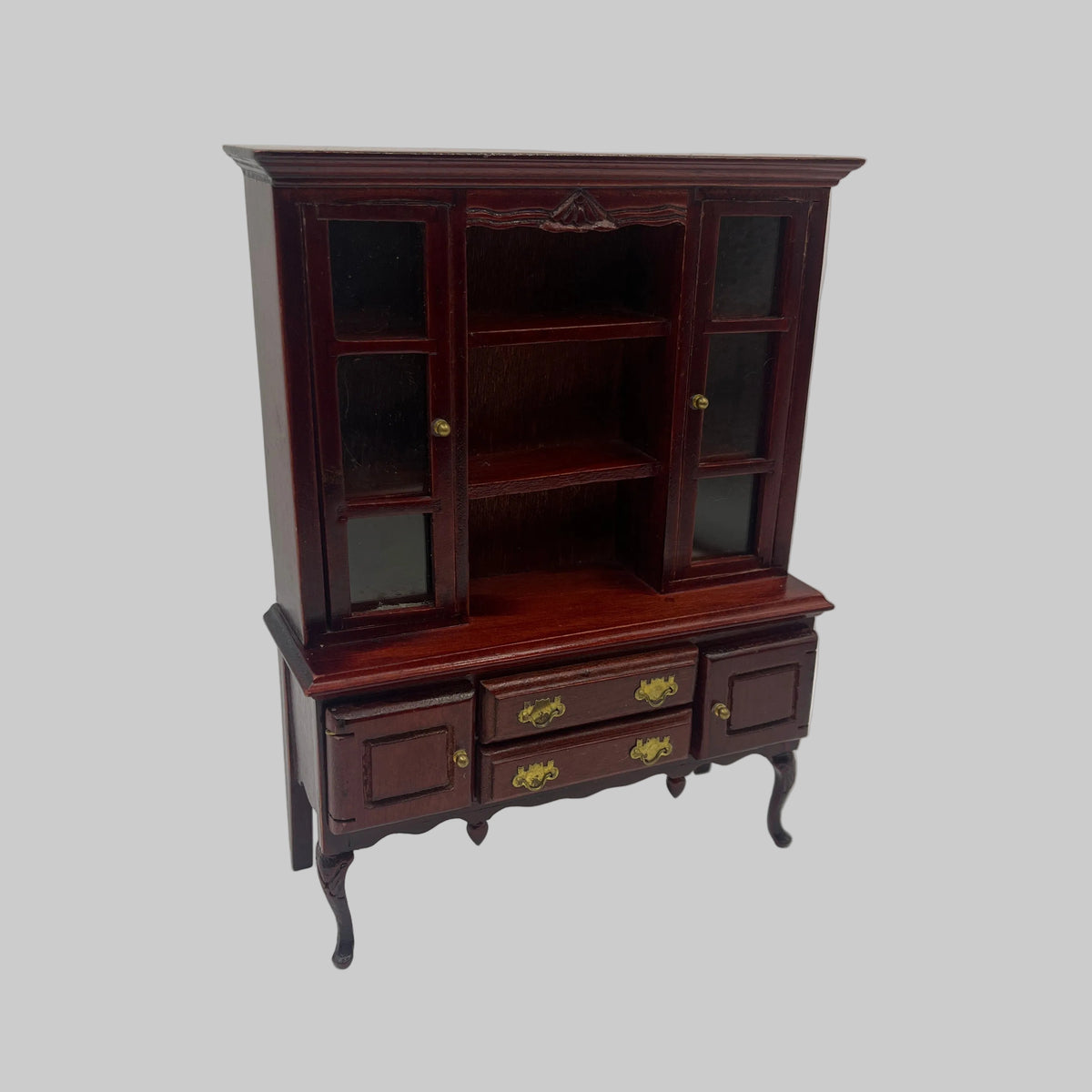 Dolls house large mahogany display cabinet