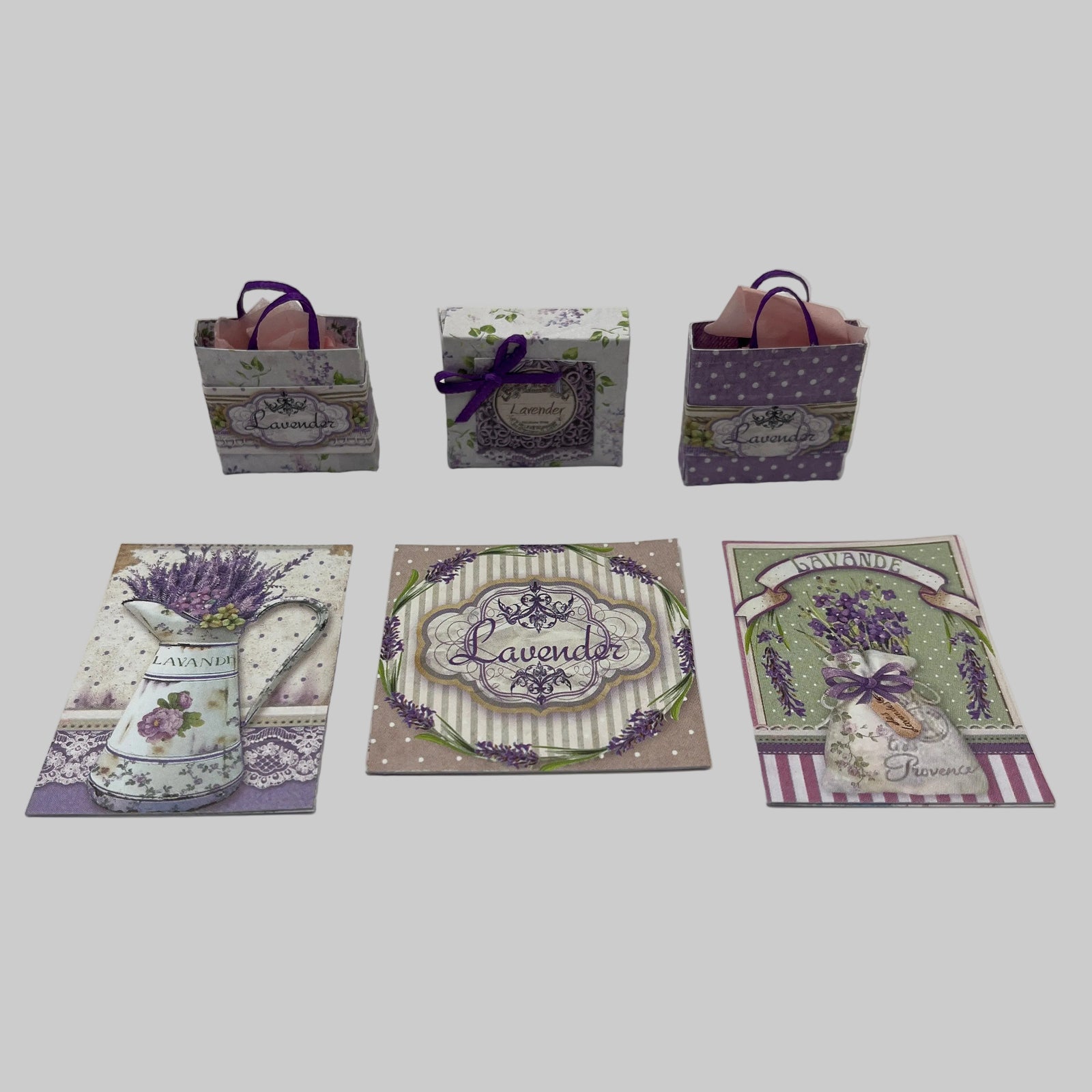 Dolls house lavender themed shop decor