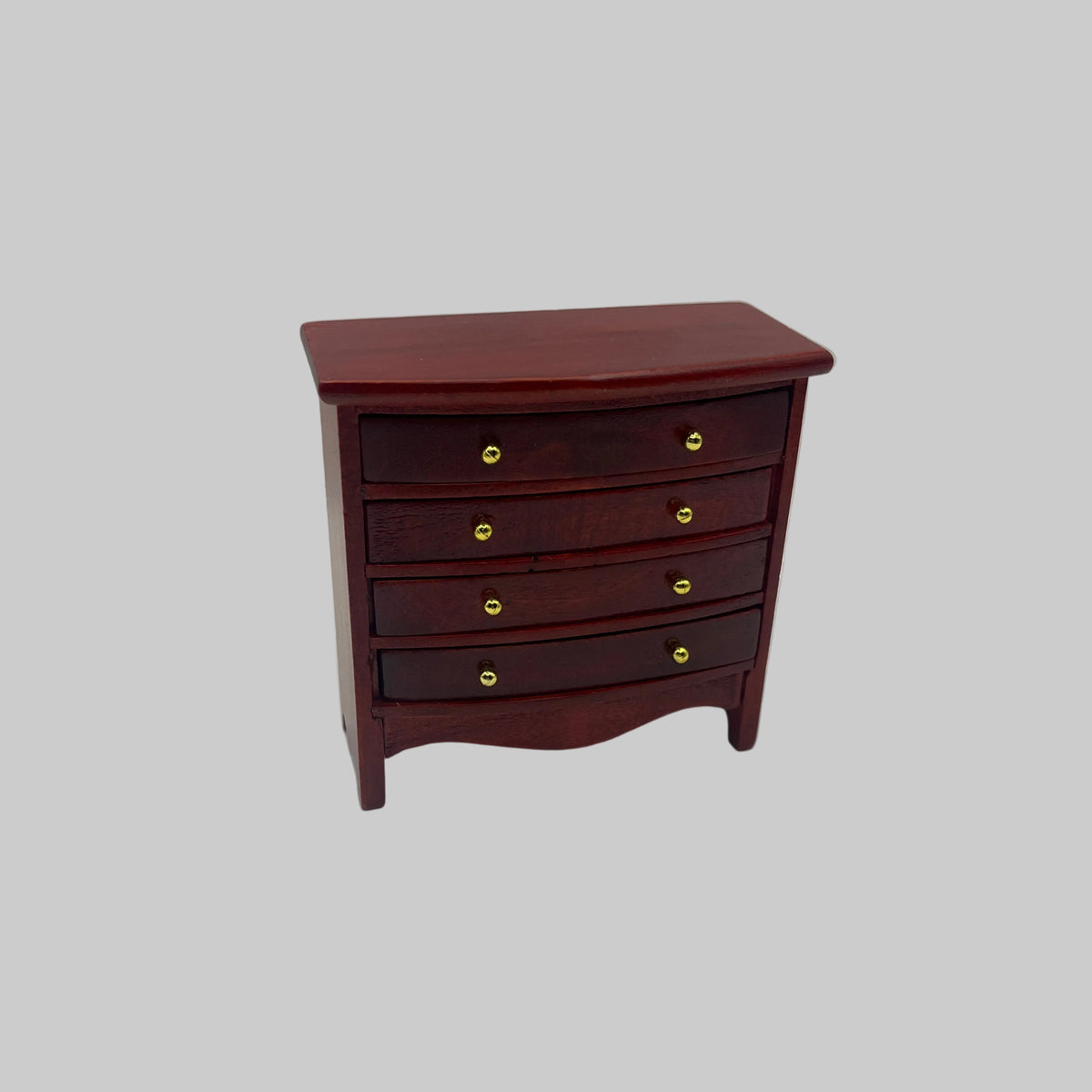 Dolls house mahogany chest of drawers