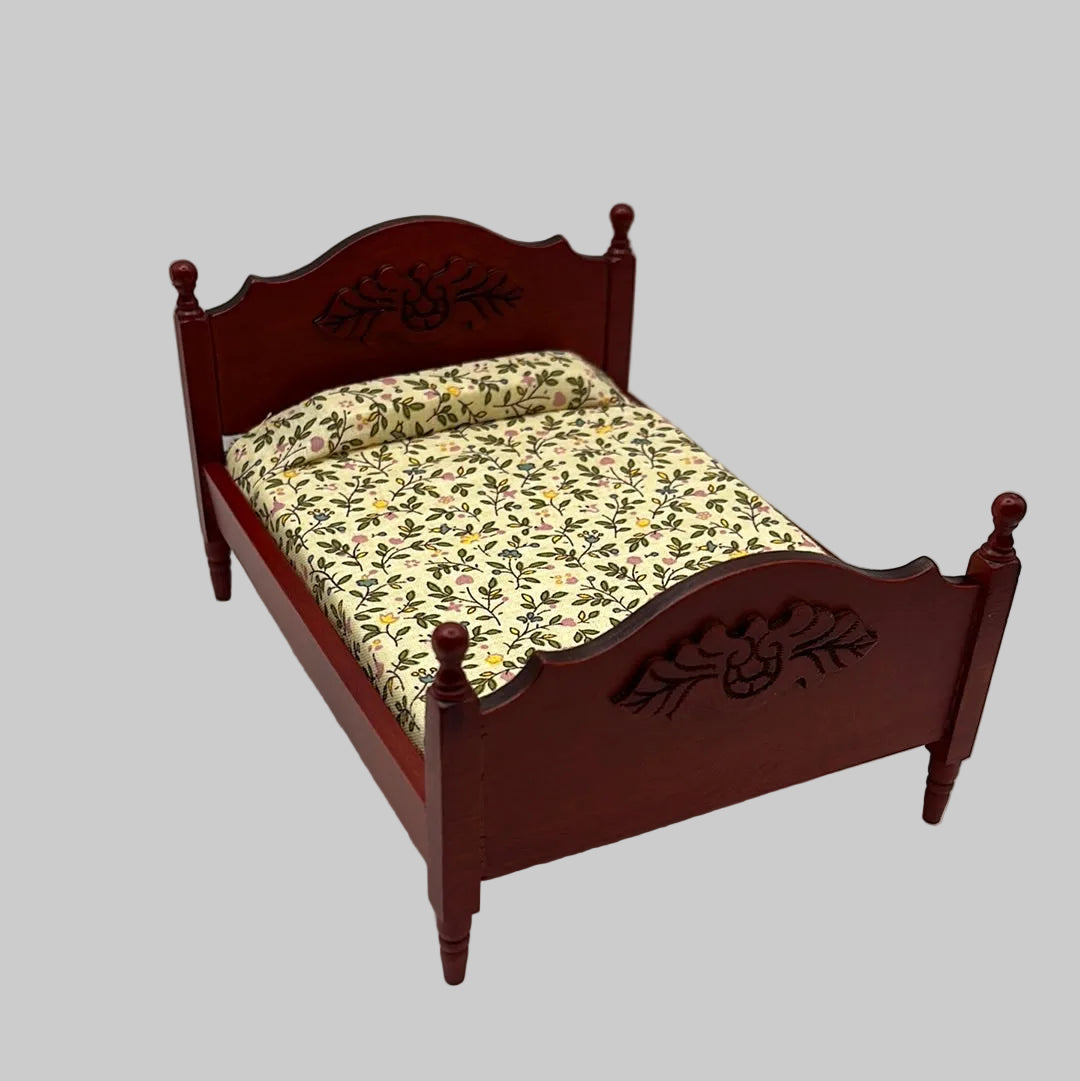 Dolls house Mahogany double bed