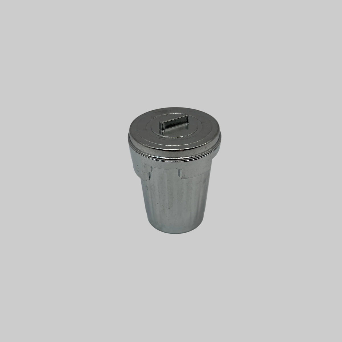 Dolls house Metal dustbin with hinged lid