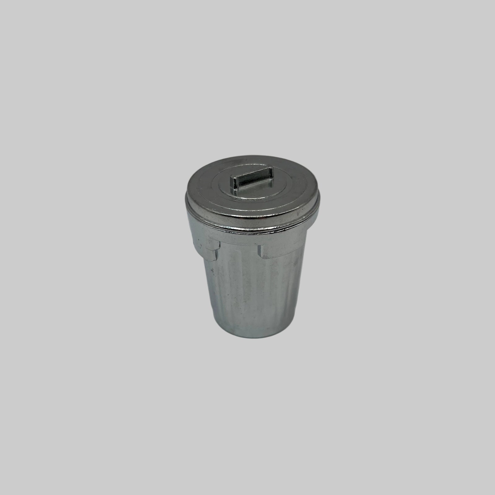 Dolls house Metal dustbin with hinged lid