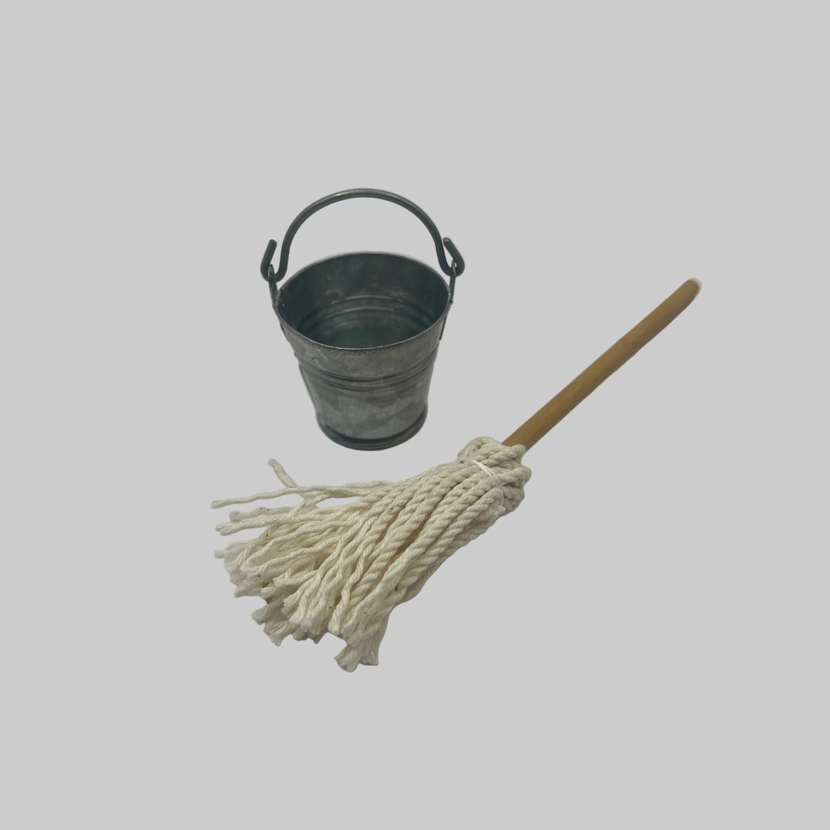 Dolls house mop and bucket