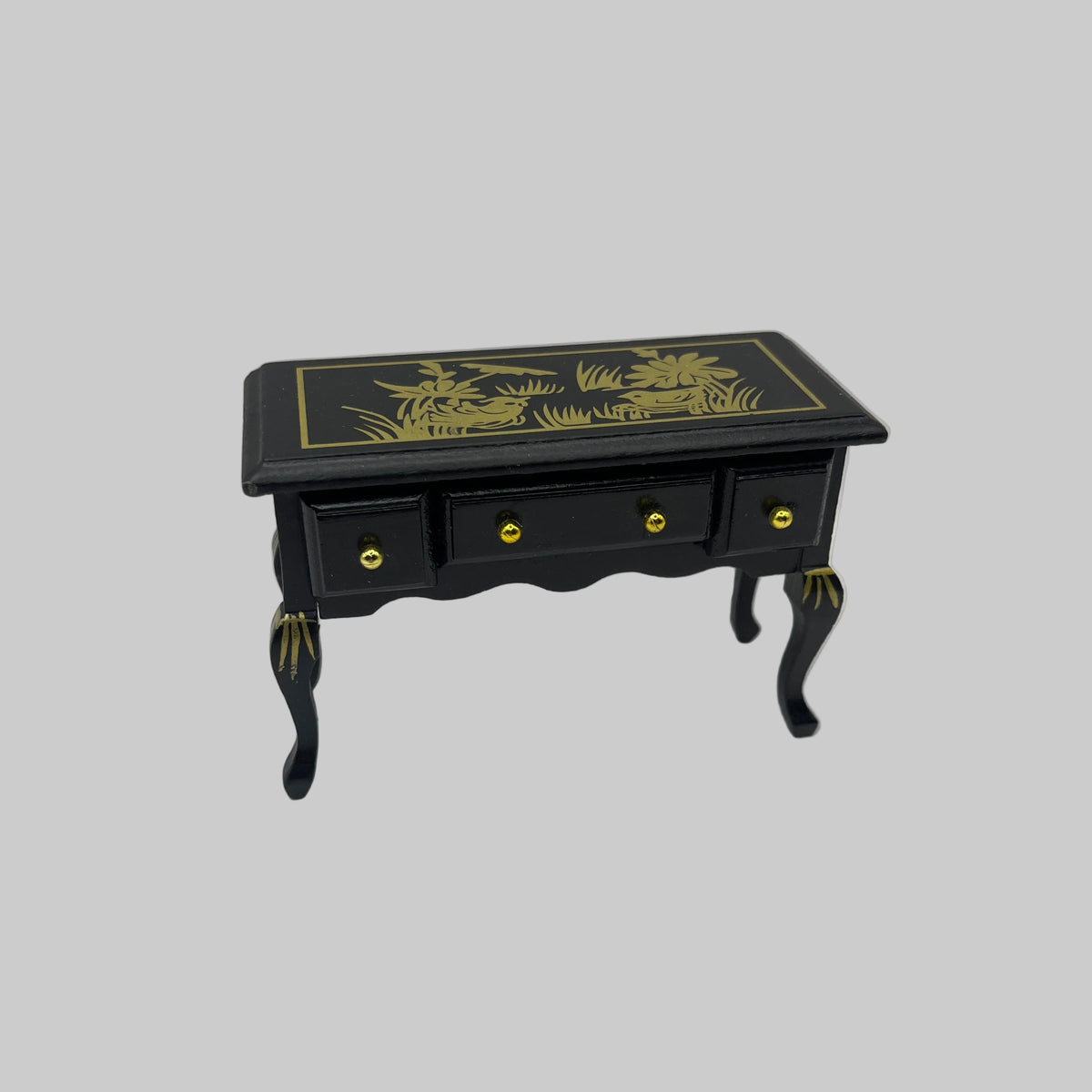 Dolls house Oriental table with drawers