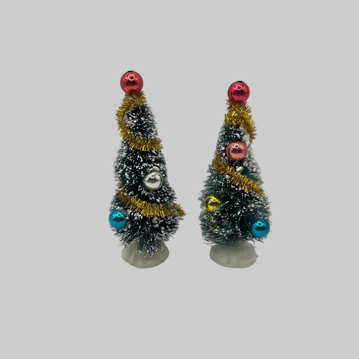 Dolls house Pair of decorated Christmas trees