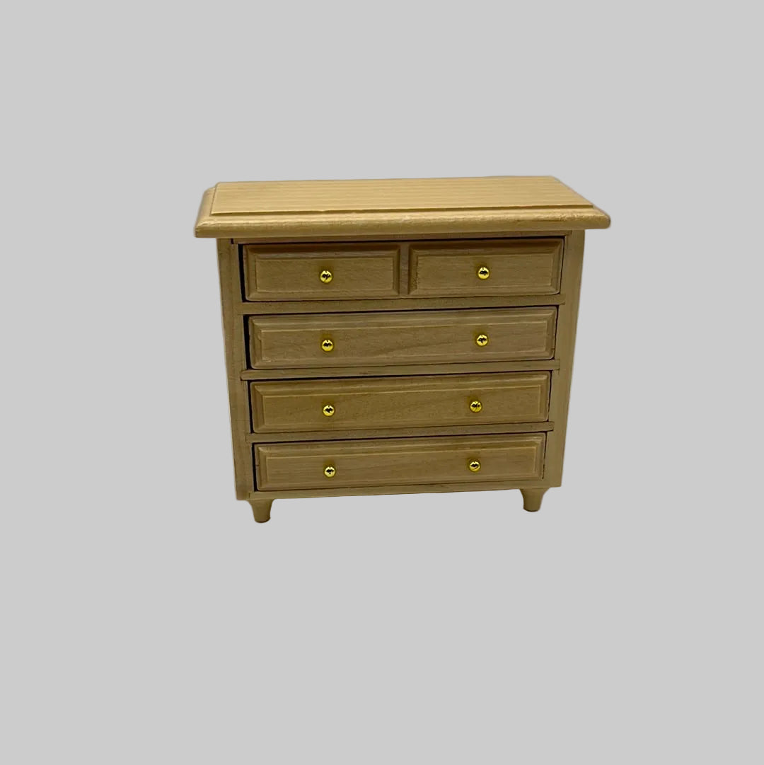 Dolls house pine chest of drawers
