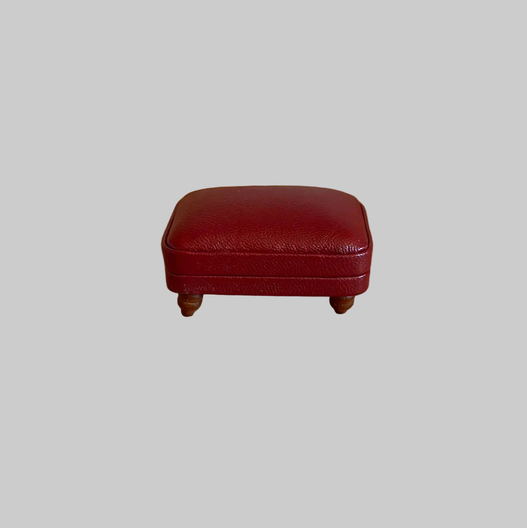 Dolls house Red chesterfield footstool