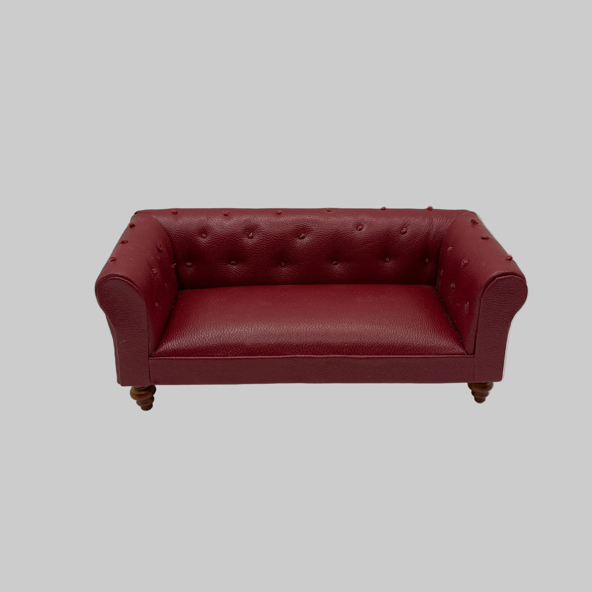 Dolls house Red chesterfield sofa
